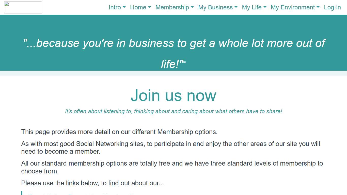 Signup Now to the My Business - My Life website - it's FREE!